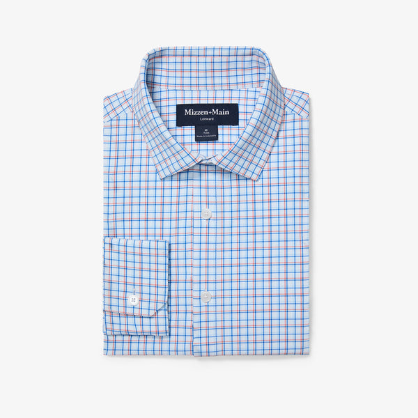 Leeward Dress Shirt - Birdie Blue Ludlow Plaid, featured product shot