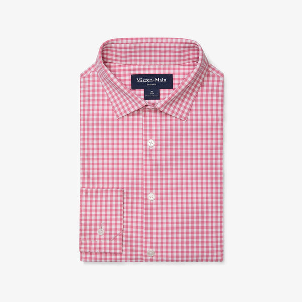 Leeward Dress Shirt - Pink Alamo Gingham, featured product shot