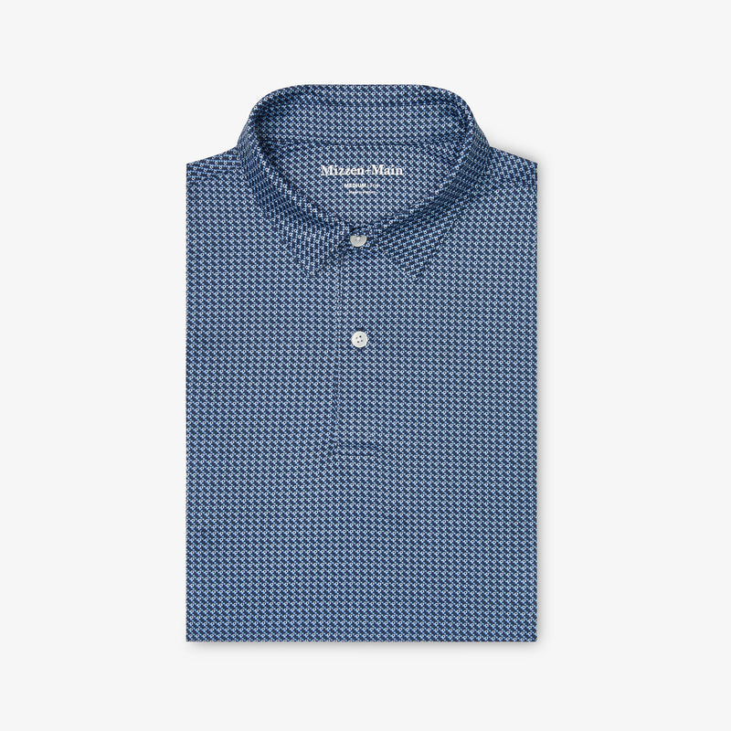 Halyard Polo - Navy Geo Twill, featured product shot