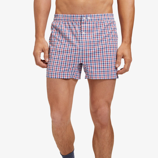 Leeward Boxer - Red Blue Multi&nbsp;Check, featured product shot