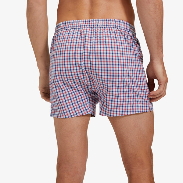 Leeward Boxer - Red Blue Multi&nbsp;Check, lifestyle/model photo
