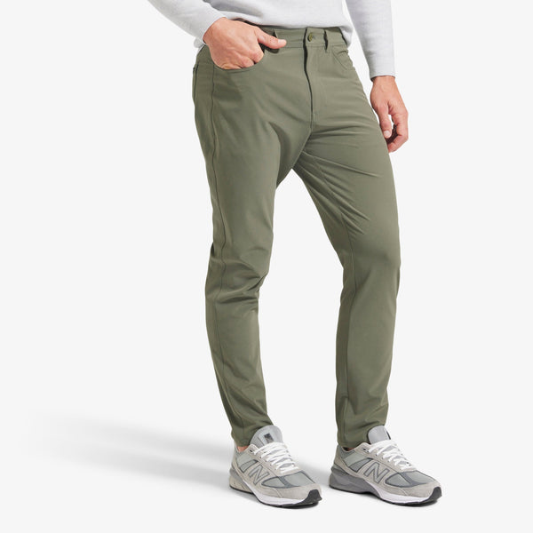 Helmsman 5 Pocket Pant - Olive Solid, lifestyle/model photo