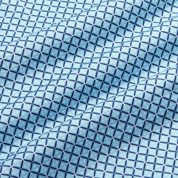 Clubhouse Quarter Zip - Navy Aqua Geo&nbsp;Print, fabric swatch closeup