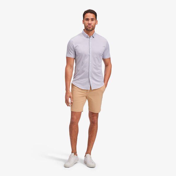 Halyard Short Sleeve - Blue Geo Twill&nbsp;Print, lifestyle/model photo