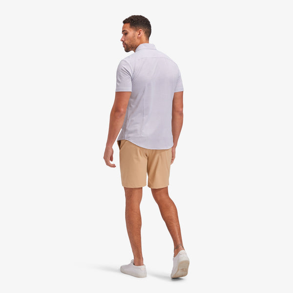 Halyard Short Sleeve - Blue Geo Twill&nbsp;Print, lifestyle/model photo