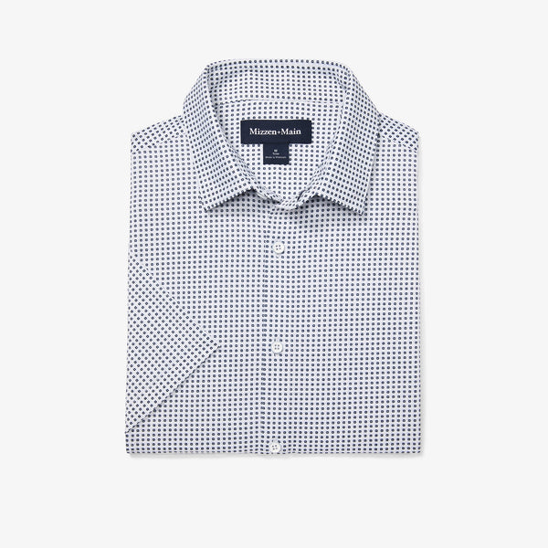 Halyard Short Sleeve - Blue Geo Twill&nbsp;Print, featured product shot