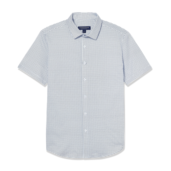 Halyard Short Sleeve - Blue Geo Twill&nbsp;Print, lifestyle/model photo