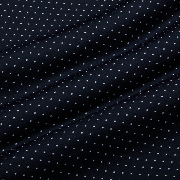 Halyard Short Sleeve - Navy Dot Print, fabric swatch closeup