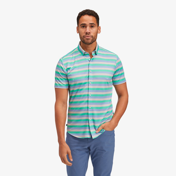 Halyard Short Sleeve - Green Multi Stripe, featured product shot