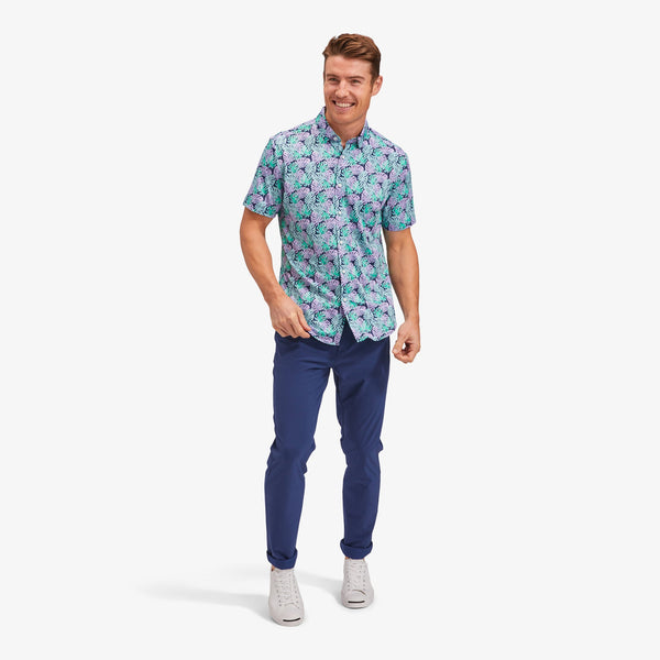 Halyard Short Sleeve - Palm Leaf Print, lifestyle/model photo