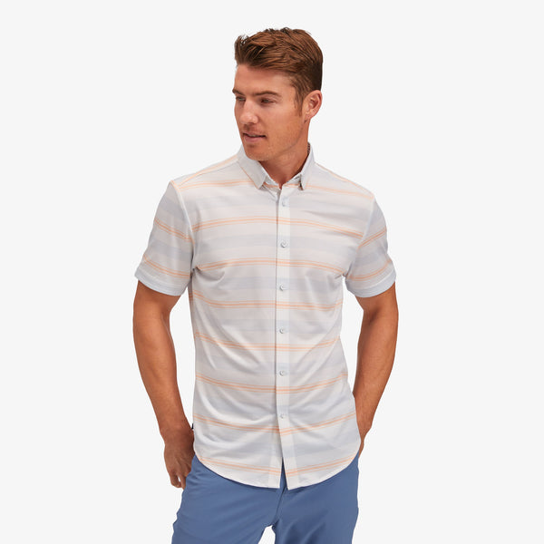 Halyard Short Sleeve - Peach Multi Stripe, featured product shot