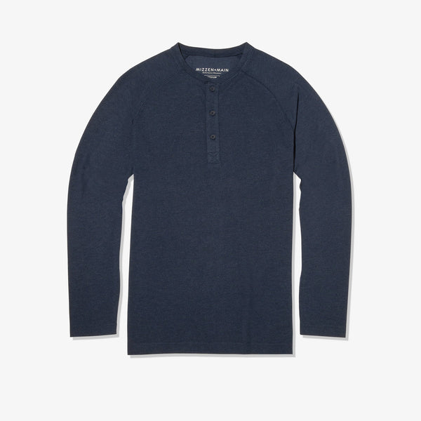 EasyKnit Henley - Navy Heather, lifestyle/model photo