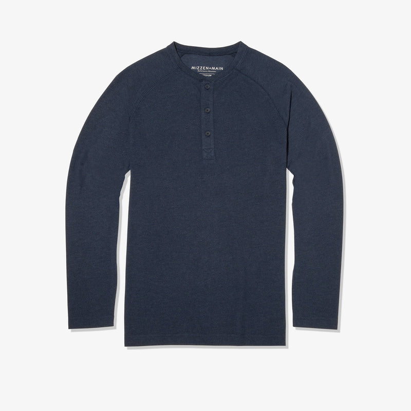 EasyKnit Henley - Navy Heather, lifestyle/model