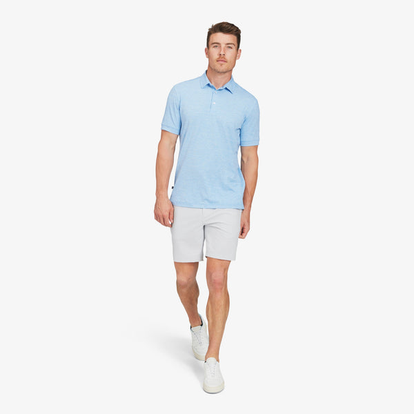 Versa Polo - Azure Blue Heather, lifestyle/model photo
