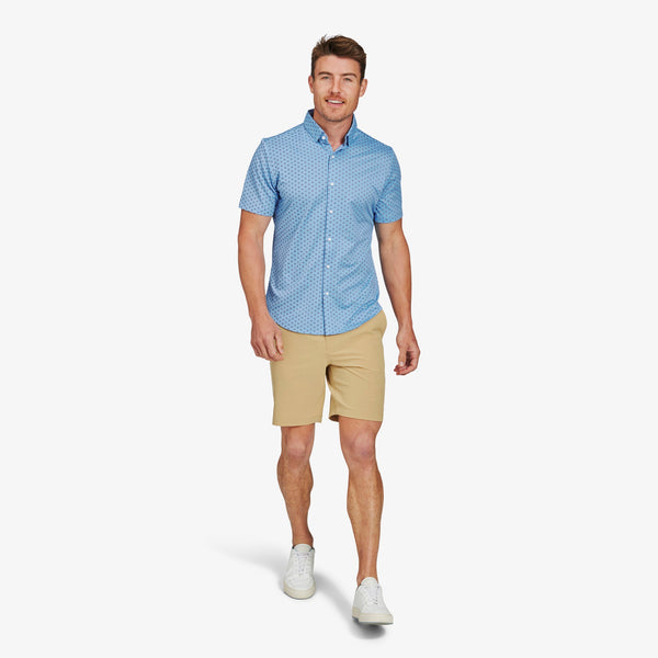 Halyard Short Sleeve - Blue Circle Geo&nbsp;Print, lifestyle/model photo