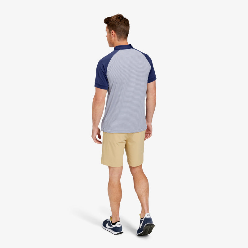 Versa Clubhouse Polo - Pink Navy Mini&nbsp;Stripe, lifestyle/model