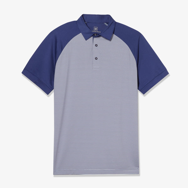 Versa Clubhouse Polo - Pink Navy Mini&nbsp;Stripe, lifestyle/model photo