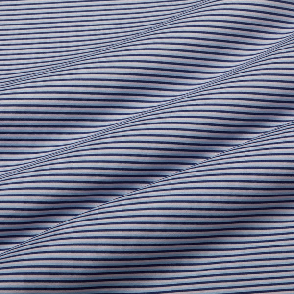 Versa Clubhouse Polo - Pink Navy Mini&nbsp;Stripe, fabric swatch closeup