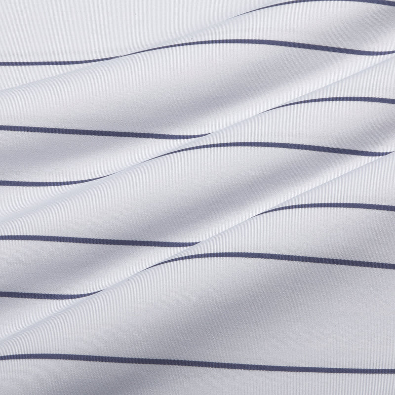 Versa Clubhouse Polo - Gray Navy Stripe, fabric swatch closeup