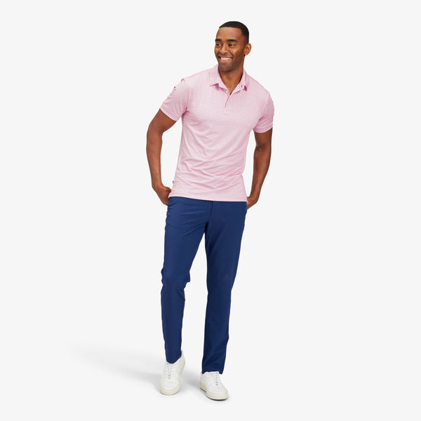 Versa Polo - Pink Mini Geo&nbsp;Print, lifestyle/model photo