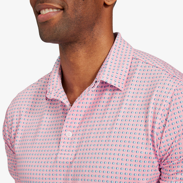 Versa Polo - Pink Mini Geo&nbsp;Print, fabric swatch closeup