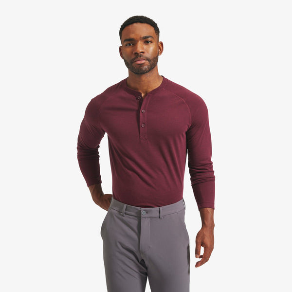 EasyKnit Henley - Burgundy Heather, featured product shot