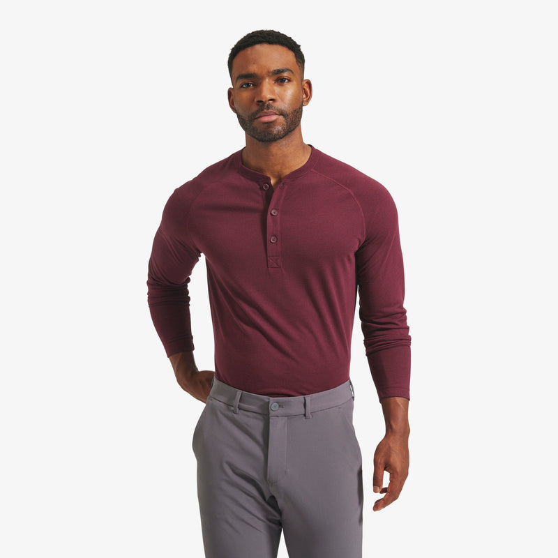 EasyKnit Henley - Burgundy Heather, featured product shot