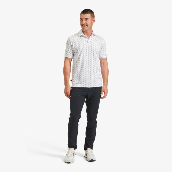 Versa Polo - White OOO Print, lifestyle/model photo