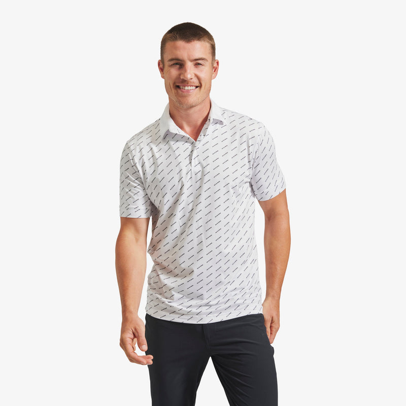Versa Polo - White OOO Print, featured product shot