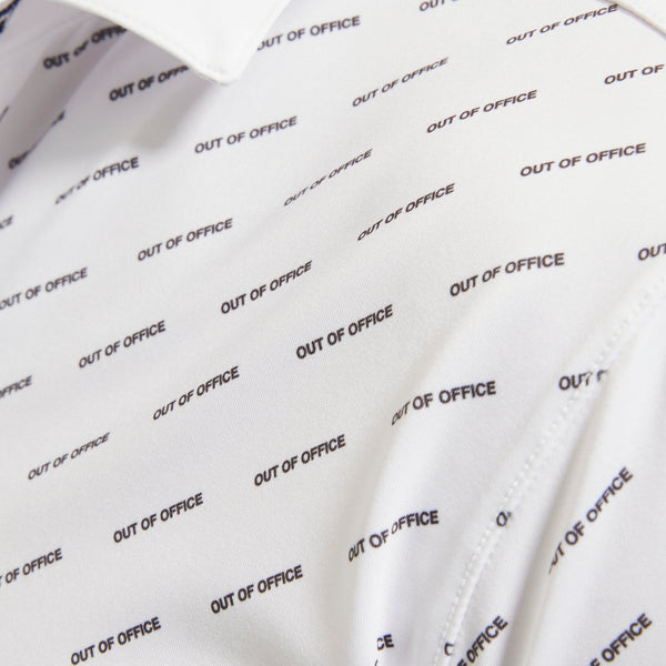 Versa Polo - White OOO Print, lifestyle/model photo