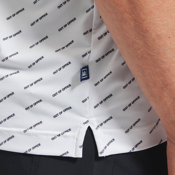 Versa Polo - White OOO Print, lifestyle/model photo