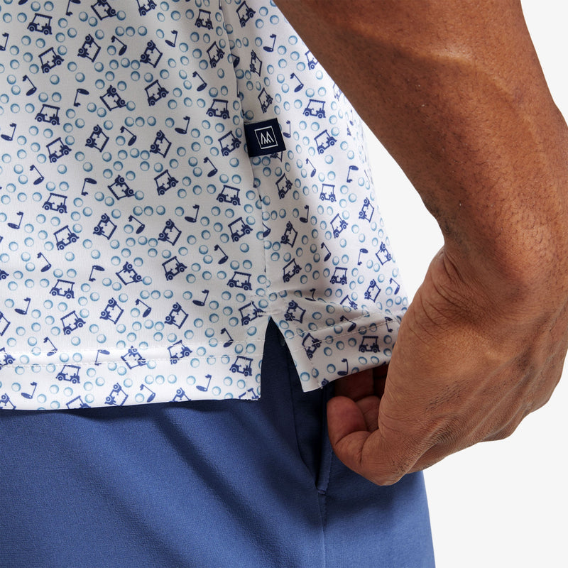 Versa Polo - Two-Putt Print, fabric swatch closeup