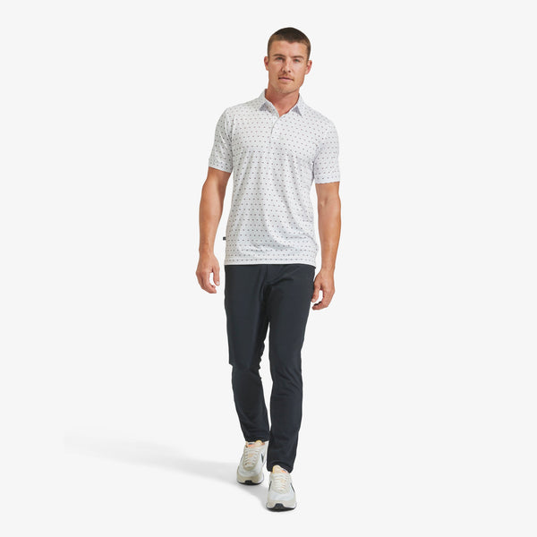 Versa Polo - White Chevron Print, lifestyle/model photo