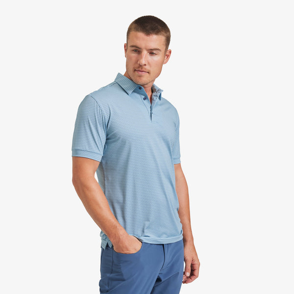 Versa Polo - Aqua Circle Print, featured product shot