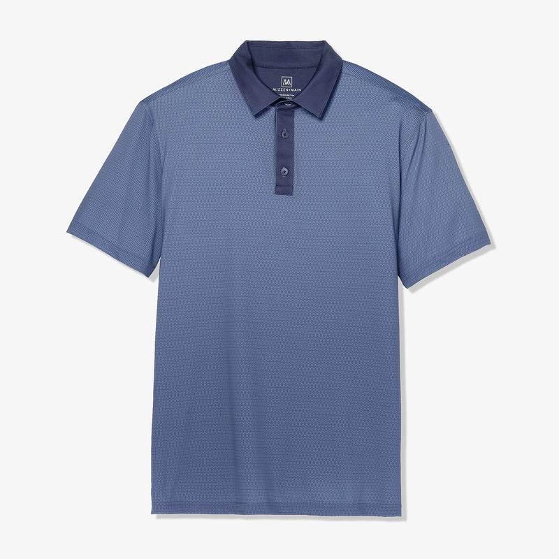 Versa Polo - Navy Texture Print with&nbsp;Contrast, lifestyle/model