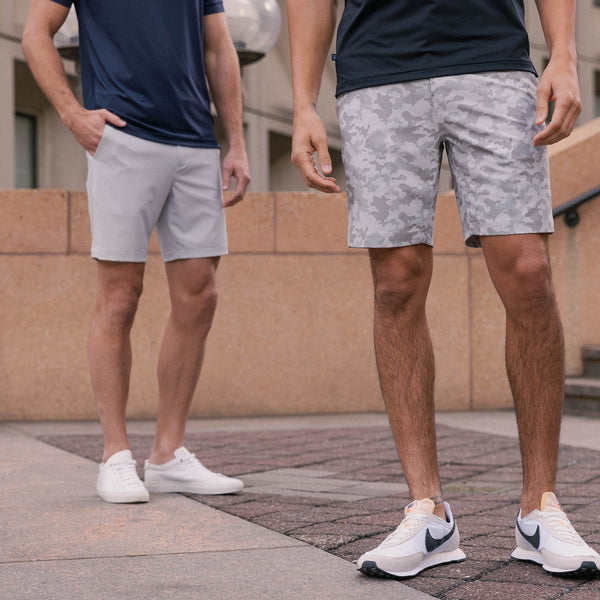 Helmsman Shorts - Light Gray Solid, lifestyle/model photo