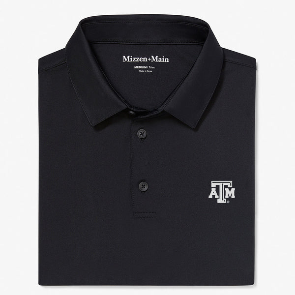 Texas A&M Versa Polo - Black Solid, featured product shot