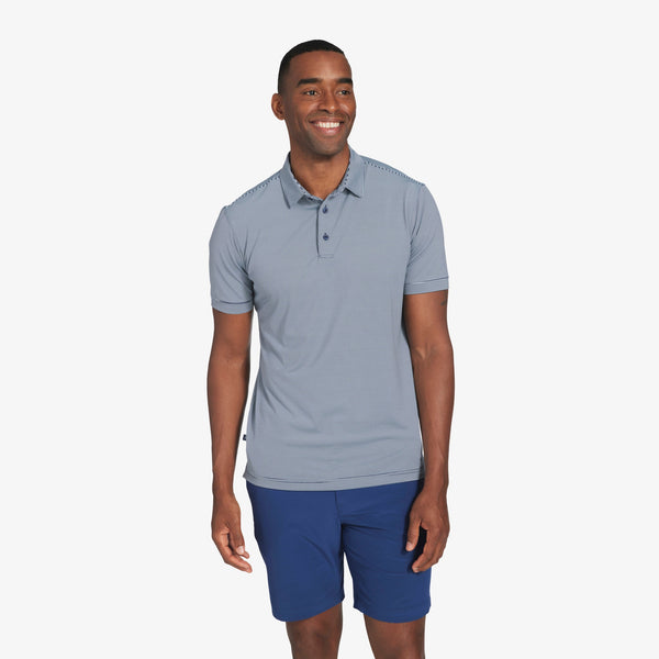 Versa Polo - Navy Light Blue&nbsp;Stripe, featured product shot