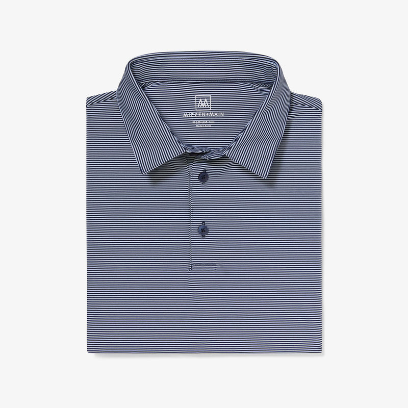 Versa Polo - Navy White Stripe, featured product shot