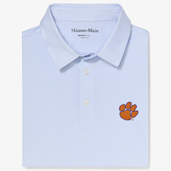 Clemson Versa Polo - Light Blue White&nbsp;Stripe, featured product shot
