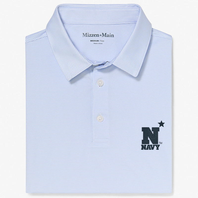 Navy Versa Polo - Light Blue White&nbsp;Stripe, featured product shot