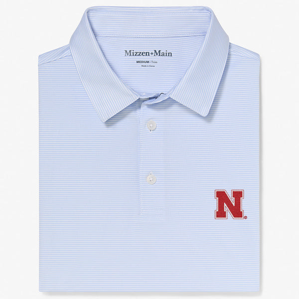 Nebraska Versa Polo - Light Blue White&nbsp;Stripe, featured product shot