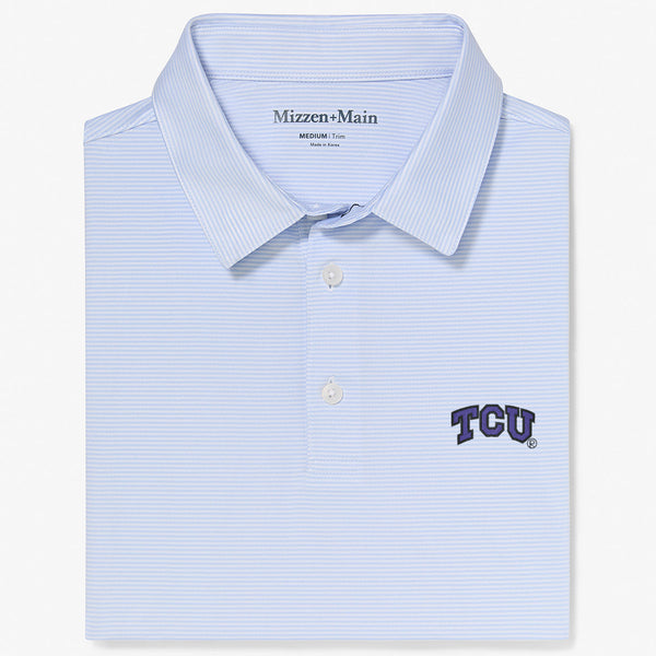 TCU Versa Polo - Light Blue White&nbsp;Stripe, featured product shot