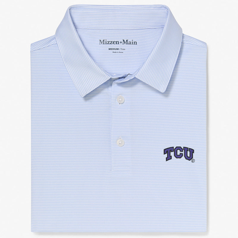 TCU Versa Polo - Light Blue White&nbsp;Stripe, featured product shot
