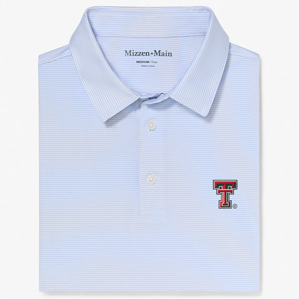 Texas Tech Versa Polo - Light Blue White&nbsp;Stripe, featured product shot