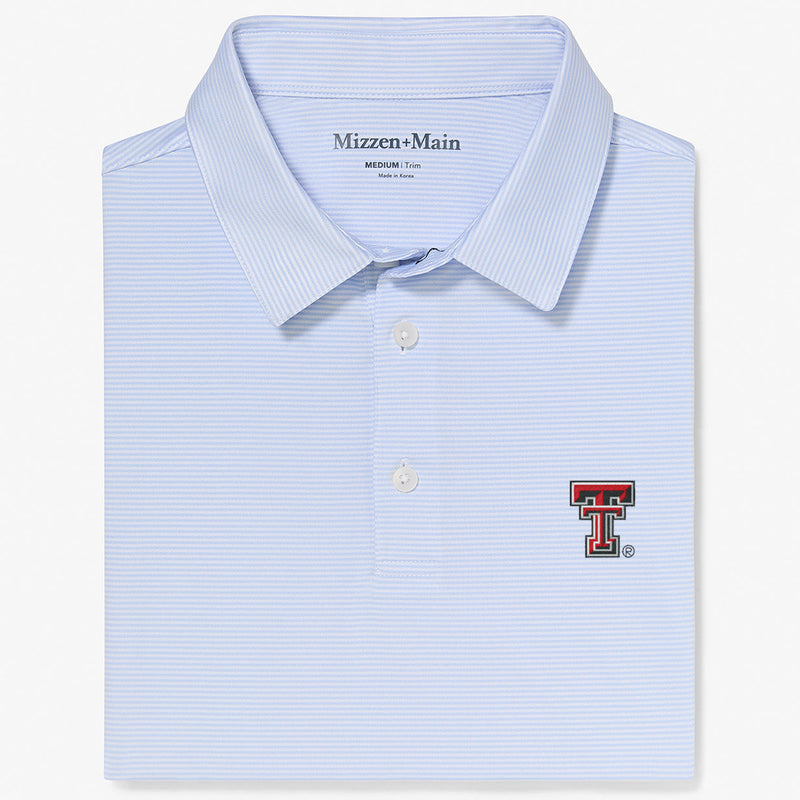 Texas Tech Versa Polo - Light Blue White&nbsp;Stripe, featured product shot