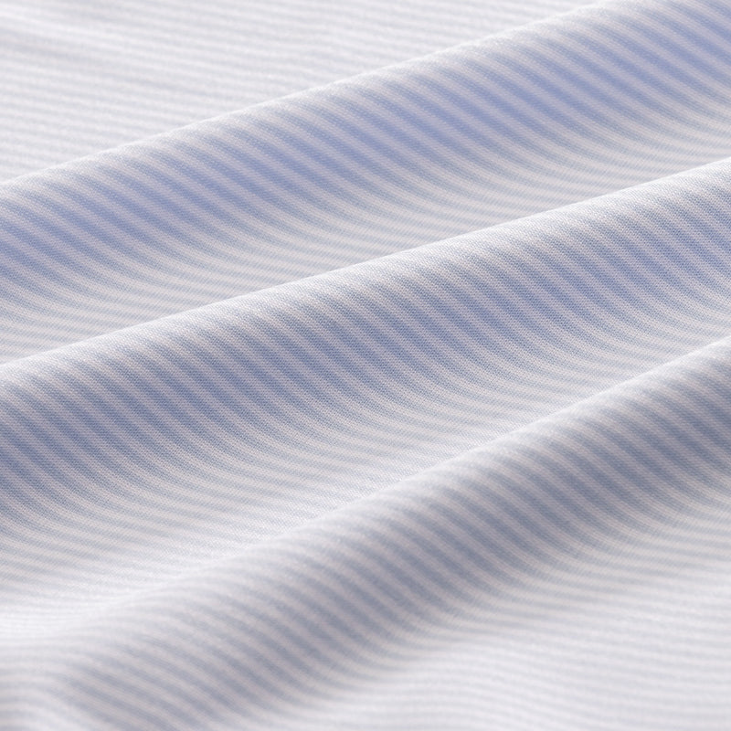 Versa Polo - Light Blue White&nbsp;Stripe, fabric swatch closeup