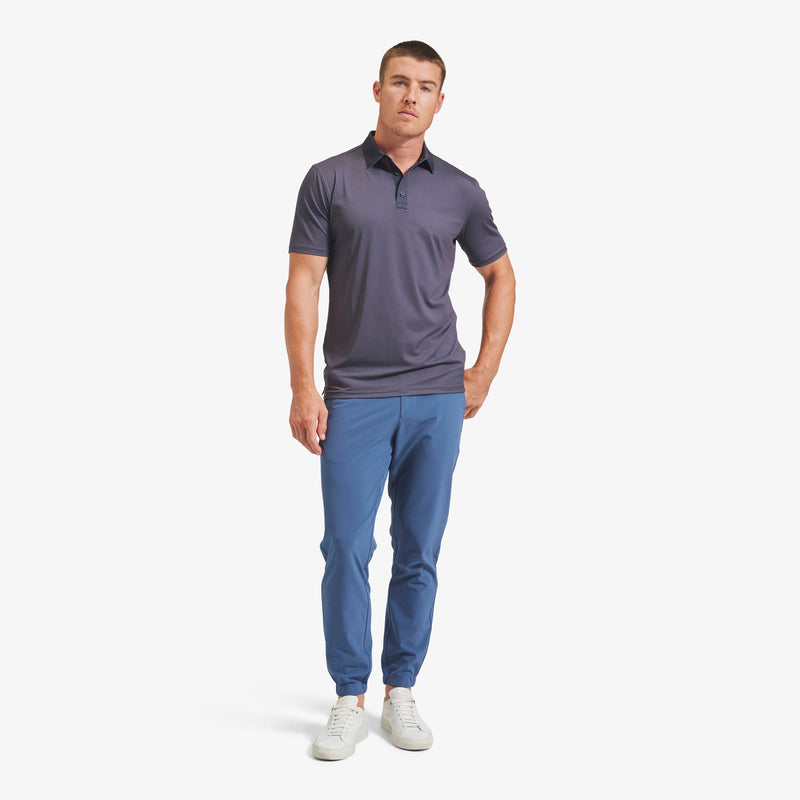 Versa Polo - Charcoal Texture Print with&nbsp;Contrast, lifestyle/model