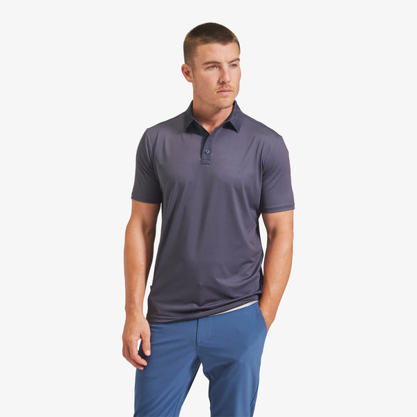Versa Polo - Charcoal Texture Print with&nbsp;Contrast, lifestyle/model photo