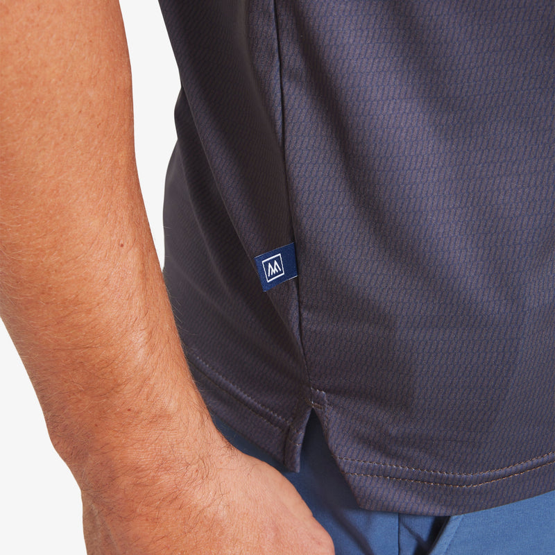 Versa Polo - Charcoal Texture Print with&nbsp;Contrast, lifestyle/model